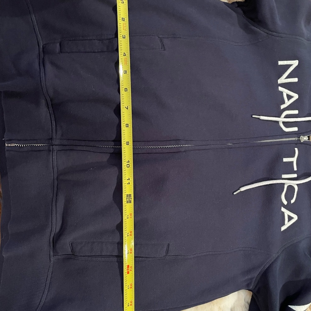Nautica navy zip up hoodie size L - Picture 6 of 8